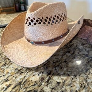 Stetson Natural Straw Hat with Black Label
